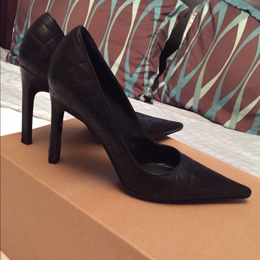 COPY - iBlack leather Quilted heel show stopper